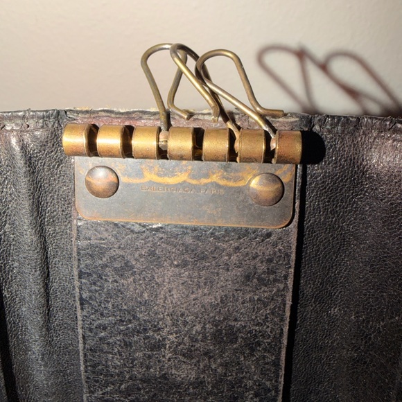 Balenciaga Classic Moto Leather Wallet Black w Antique Brass Hardware - Picture 7 of 10